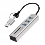 Logilink USB3.0 keskus, USB-A, SD/microSD pesa, 2in1