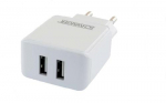 Schwaiger Laadija 230V 2x USB 2.4A valge