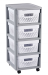 Infinity 11L 4 compartment wheeled chest 30x36x69cm grey|white