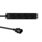 Lanview 10' rack mount power strip, 1U, 16A with 4 x Schuko