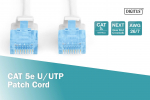 Digitus CAT 5e U/UTP lhike kaabel 0,5 m valge