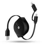 USAMS U1 2in1 sissetmmatav kaabel 1m must/must (vlk/mikroUSB) SJ192USB01 (US-SJ192)