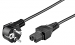 MicroConnect Power Cord IEC320 - C15. 3m Angled Connector Schuko, black