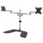 StarTech.com Dual Monitor Stand - Ergonomic Desktop Monitor Stand for up to 32 (17.6lb/8kg) VESA Displays - Free-Standing Articulating Universal Computer Monitor Mount - Adjustable Height - Silver