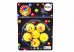 LEAN Toys Emoji Yellow Rubber Balls Set 6 Pcs