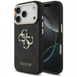 GUESS iPhone'i 17 Pro kest GUHCP17L4GMGCGR (PU W/ suur 4G Classic logo) kuldne must