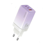 USAMS ad. siec. 2xUSB-C+1xUSB 65W (ainult pea) GaN PD3.0 +QC3.0 Kiirlaadimine fioletowy/gradient lilla Sandru seeria CC180TC03 (US-CC180)