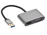 RoGer DrongDisplay Adapter USB to VGA/HDMI + Audio / iOS/Android/Windows/macOS