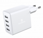 Swissten Smart IC Premium reisalaadija 4 x USB 4A / 20W automaatse optimaalse laadimisega
