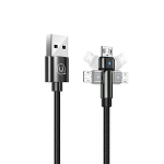 USAMS U60 2A microUSB must/must 1m punutud keeratav kaabel SJ478USB01 (US-SJ478)
