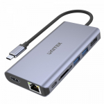 Unitek USB-C HUB 2x USB 3.1, HDMI, DP, RJ45, SD; D1056