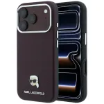 Case Karl Lagerfeld Grained Karl Head Metal MagSafe for iPhone 18 Pro Max / 17 Pro Max burgundy