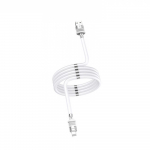 iKaku KSC-350 Lightning magnetvlja imendumisega kiirelaadimis- ja andmekabel 1m Valge