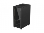 LANBERG 19-inch 27U floor-standing rack cabinet, 600x1000, glass door, (flat-pack), black