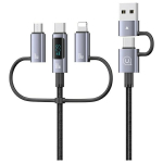 USAMS Kabel 6w1 Kiirlaadimine 60W 1,2m Andmekaabel Digital dispay Alumiiniumsulamist Seria Sufeng SJ713