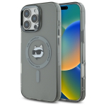 Karl Lagerfeld KLHMP16LHLSCHK iPhone 16 Pro 6.3" tarny/must hardcase IML Metal Choupette Head MagSafe