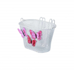 Front basket for children's bicycle BASIL JASMIN BUTTERFLY, white