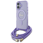 GUESS GUHMP16SHCTSGNSU iPhone 16 6.1" lilla/violett kvakott Crossbody Cord Script MagSafe