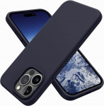 Riff Slim AND amp; Soft Silikoonist Pehme Tagakaas Apple iPhone 15 Pro jaoks Tumesinis