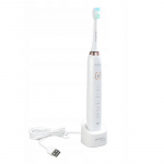 Shona Electric IPX7 Sonic Tooth Brush with with 5 operation modes + travel case (2 heads included) White