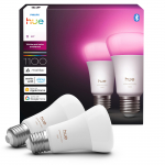 Philips Hue LED-nutuklamp, valge ja vrviline atmosfr, E27, 1100 lm, 2-pakend (929003853502)