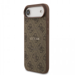 GUESS Nahkpuust 4G vrvilise ringiga MagSafe kaitsembris iPhone'ile Air / pruun