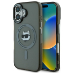 Karl Lagerfeld KLHMP16MHLSCHK iPhone 16 Plus 6.7" tarny/must hardcase IML Metal Choupette Head MagSafe