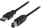 Deltaco USB3-120S USB-juhe USB 3.2 Gen 1 (3.1 Gen 1) 2 m USB A USB B 4,8 Gbit/s Must