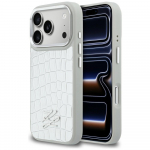Karl Lagerfeld Etui Croco KL Script Logo MagSafe iPhone'ile 17 Pro Max, hbemane