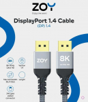 Zoy DisplayPortDisplayPort kaabel 1,8 m hall (ZCD18)