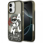 Karl Lagerfeld Etui Liquid Glitter Choupette Logo MagSafe iPhone'i 17. mudelile, must