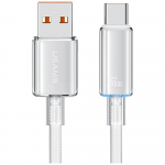USAMS Cloud Series US-SJ658 6A USB-A ja USB-C vaheline 1,2 meetri pikkune valge kaabel