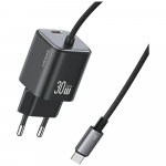 USAMS JC seeria CC264 30W GaN Mini kiirlaadija 2xUSB-C must