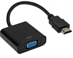 RoGer Adapter to Transfer HDMI to VGA (+Audio), Black