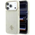 Etui Guess Stripe Peony 4G Logo MagSafe do iPhone 18 Pro Max / 17 Pro Max beowy