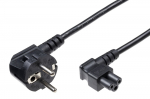 MicroConnect Power Cord CEE 7/7 - C5 5m Angled CEE7 and C5, Black,