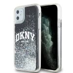 DKNY DKHCN61LBNAEK iPhone 11 / Xr 6.1" tarna/must kvakott Liquid Glitter Big Logo