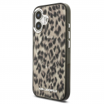 Karl Lagerfeld IML Leopard MagSafe kest iPhone'i 17 jaoks / pruun