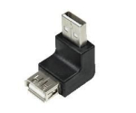 LogiLink USB 2.0 adapter, USB-A/M to USB-A/F, 90 angled, black