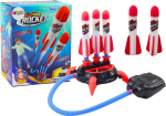 LEAN Toys Triple Launcher Catapult Foam Rocket Push Up Game