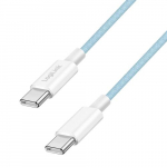 Logilink USB 2.0 Type-C kaabel, C/M C/M, nailonkatteline, 60W, sinine, 1,5 m