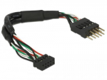 Delock USB 2.0 kaabel, 10 tihvti pistikupesa 10 tihvti pistik (must, 12 cm)