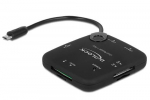 Delock USB-mikroB-kortnikkert - 4in1 + 3-pordi OTG-vlisadapter