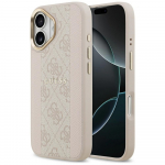 GUESS iPhone'i 17 mbris, hildub MagSafe'iga GUHMP17SPG4SEMCP (nahast, 4G nahareaga), roosa