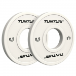 Tunturi Kaalutaldrikud, plaatinast, fraktsioonplaadid, valged, 50mm, 2 x 0,5 kg