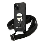 Karl Lagerfeld KLHCP14MSTKMK iPhone 14 Plus / 15 Plus 6,7" tarny/must hardcase Monogram Ikonik Patch
