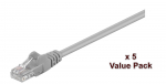 MicroConnect U/UTP CAT5e 15M Grey 5 Pack 1 pcs. = 5 pcs. in one box