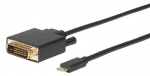 MicroConnect USB-C DVI-D kaabel 1,8m USB-C DVI-D (DL) 24+1 tihvti