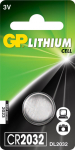 GP LITHIUM BUTTON CELL CR2032 Blister with 1 battery. 3V
