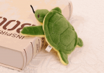 LEAN Toys Turtle Plush Mascot Keychain Squeaker Green 15 Cm